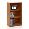 Modern Space-Saving 3-Shelf Bookcase with Adjustable Shelves for Living Room or Office Use